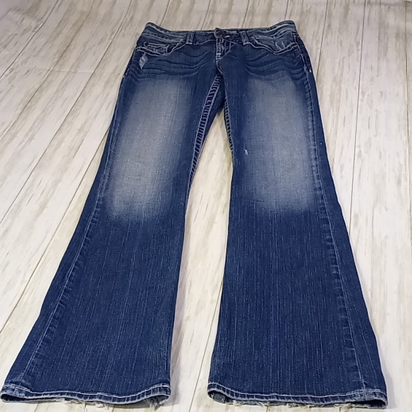 BKE Denim Culture Distressed Faded Bootcut Blue Jeans Size 29×35 - Picture 5 of 16